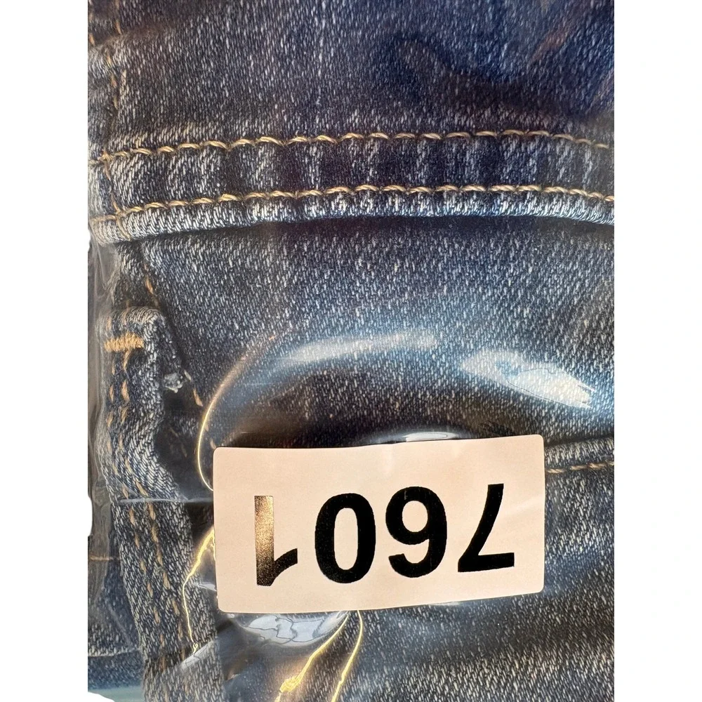 Tommy Hilfiger Jeans Womens 8 Blue Denim Patchwork Y2K Relaxed Fit Straight Leg